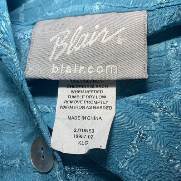 Blair. Size 3X. 3/4 Sleeve. Textured Flowy Shirt. Pearlized Buttons. B81. - Picture 5 of 5
